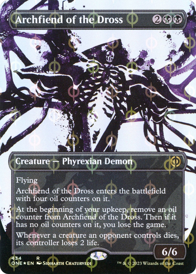 FOIL Archfiend of the Dross (Showcase) (Step-and-Compleat Foil) (ONE-434) - Phyrexia: All Will Be One - Magic The Gathering