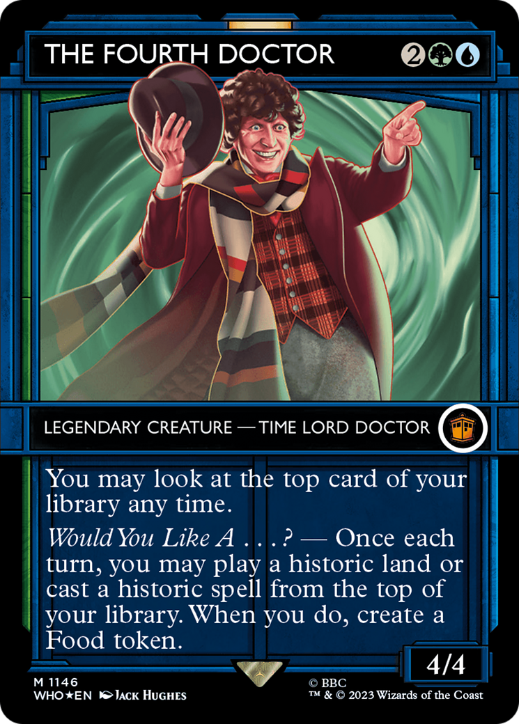 FOIL The Fourth Doctor (Showcase) (Surge Foil) (WHO-1146) - Doctor Who - Magic The Gathering