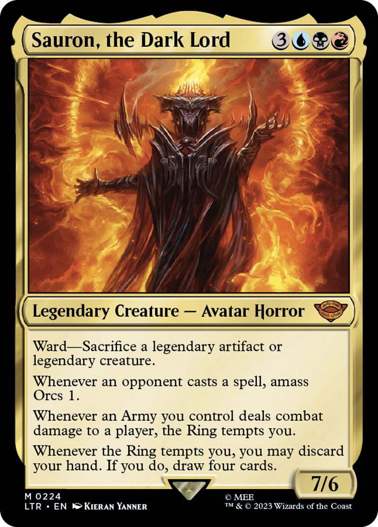 FOIL Sauron, the Dark Lord (LTR-224) - The Lord of the Rings: Tales of Middle-earth - Magic The Gathering