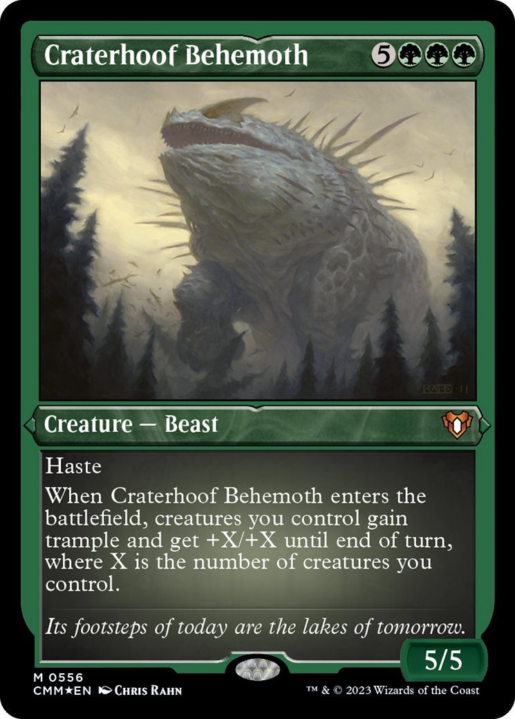 ETCHED FOIL Craterhoof Behemoth (CMM-556) - Commander Masters - Magic The Gathering