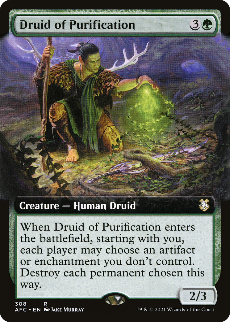 Druid of Purification (Extended Art) (AFC-308) - Forgotten Realms Commander - Magic The Gathering