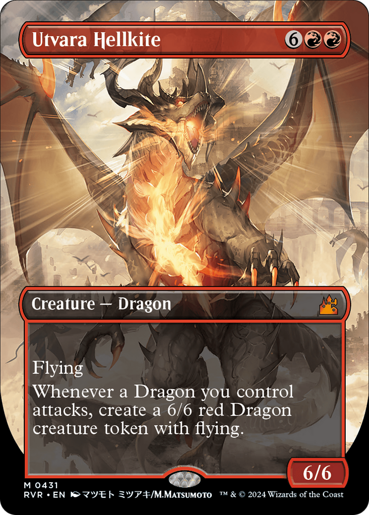 FOIL Utvara Hellkite (Anime Borderless) (RVR-431) - Ravnica Remastered - Magic The Gathering