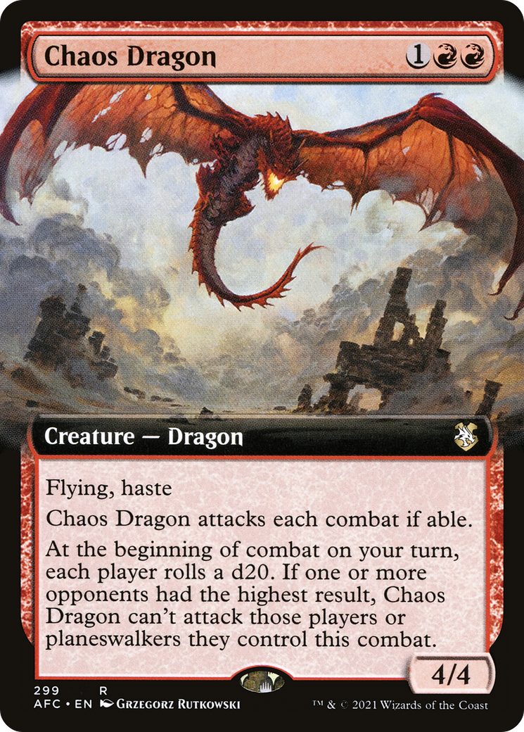 Chaos Dragon (Extended Art) (AFC-299) - Forgotten Realms Commander - Magic The Gathering