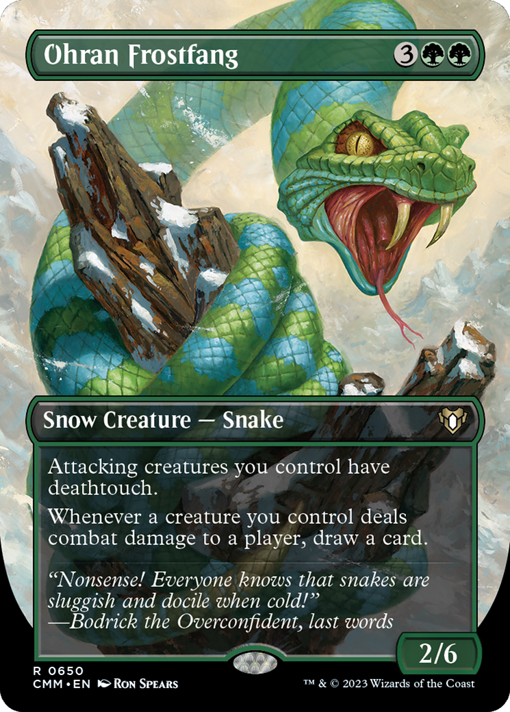 Ohran Frostfang (Borderless) (CMM-650) - Commander Masters - Magic The Gathering