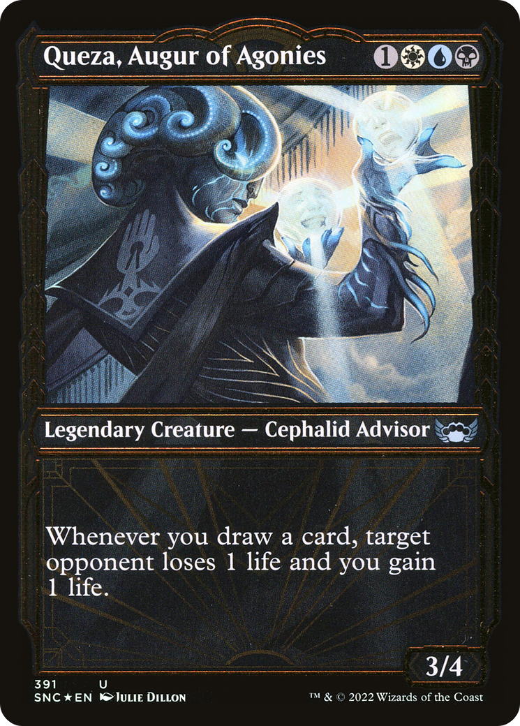 FOIL Queza, Augur of Agonies (Gilded Foil) (SNC-391) - Streets of New Capenna - Magic The Gathering