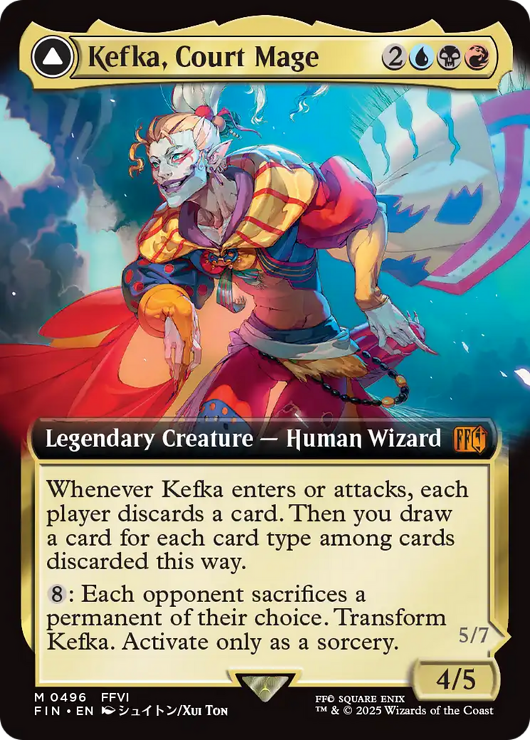 FOIL Kefka, Court Mage (Extended Art) (FIN-496) - FINAL FANTASY - Magic The Gathering