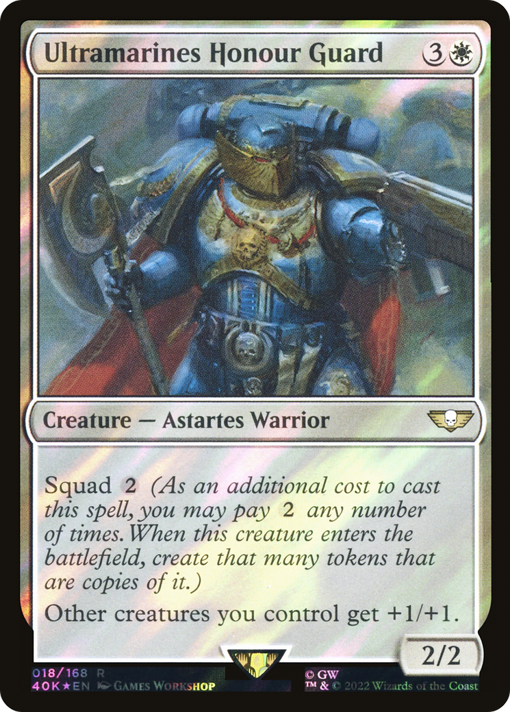 FOIL Ultramarines Honour Guard (Surge Foil) (40K-018) - Warhammer 40,000 Commander - Magic The Gathering