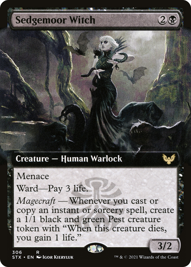 FOIL Sedgemoor Witch (Extended Art) (STX-306) - Strixhaven: School of Mages - Magic The Gathering