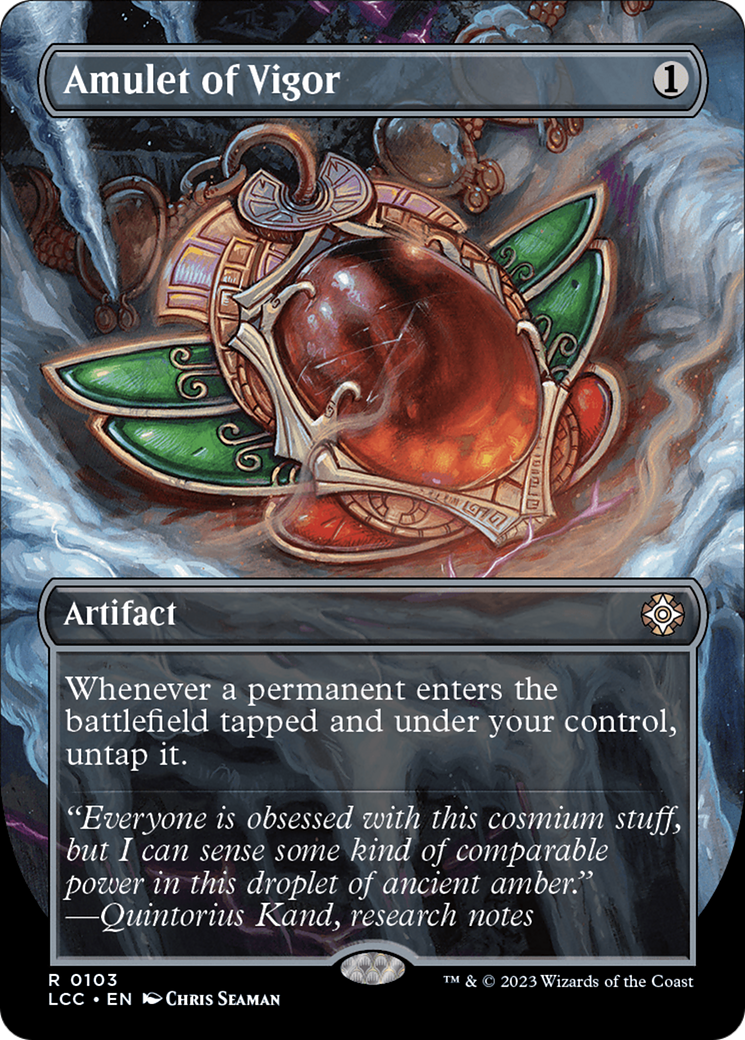 FOIL Amulet of Vigor (Borderless) (LCC-103) - The Lost Caverns of Ixalan Commander - Magic The Gathering