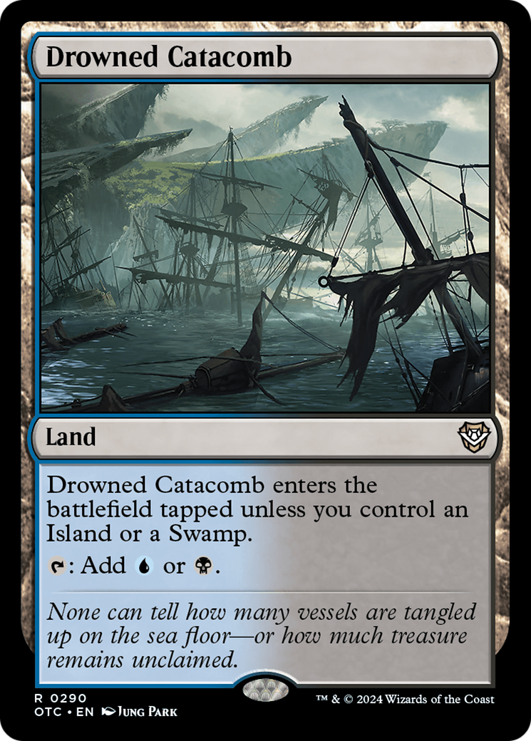 Drowned Catacomb (OTC-290) - Outlaws of Thunder Junction Commander - Magic The Gathering