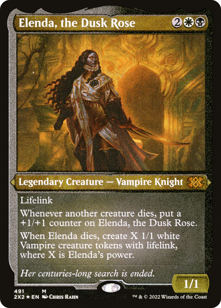 ETCHED FOIL Elenda, the Dusk Rose (2X2-491) - Double Masters 2022 - Magic The Gathering