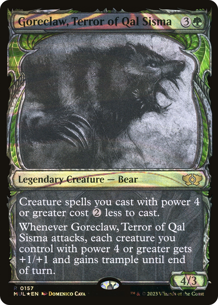 FOIL Goreclaw, Terror of Qal Sisma (Halo Foil) (MUL-157) - Multiverse Legends - Magic The Gathering