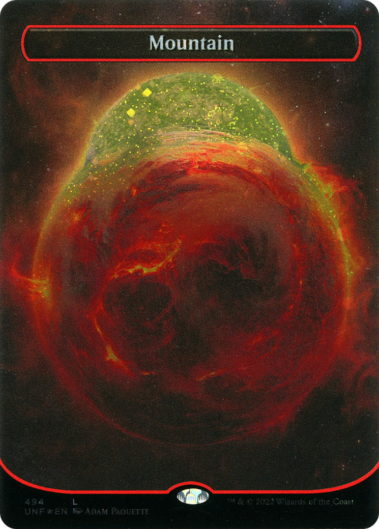 FOIL Mountain (494) (Borderless) (Galaxy Foil) (UNF-494) - Unfinity - Magic The Gathering