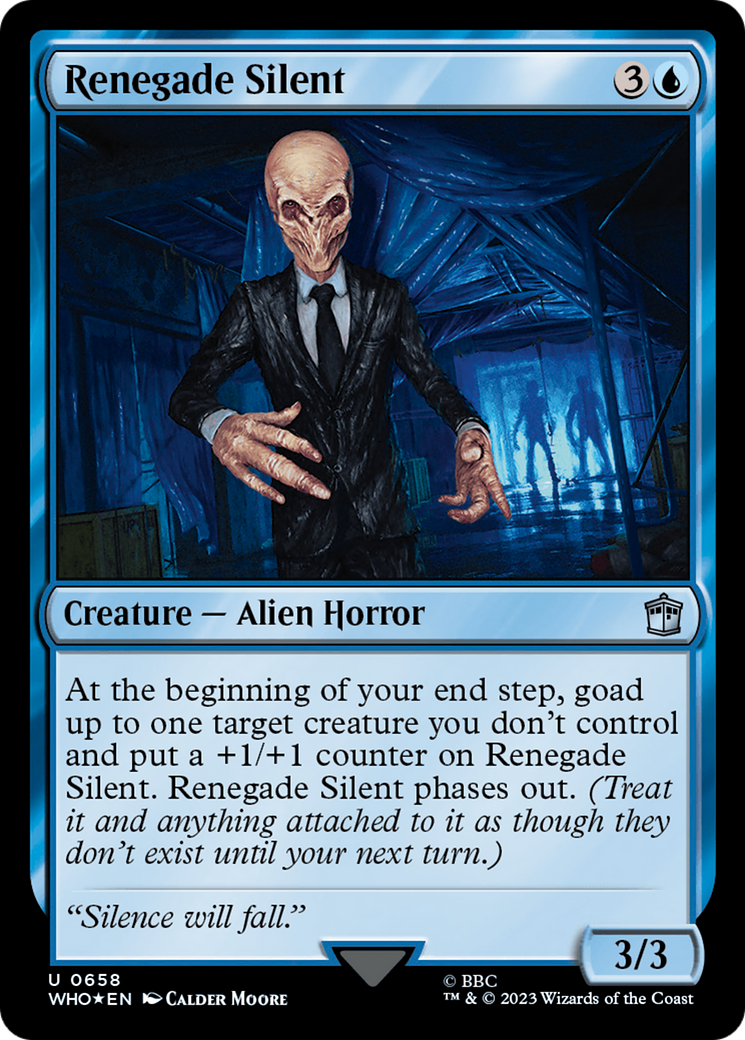 FOIL Renegade Silent (Surge Foil) (WHO-658) - Doctor Who - Magic The Gathering