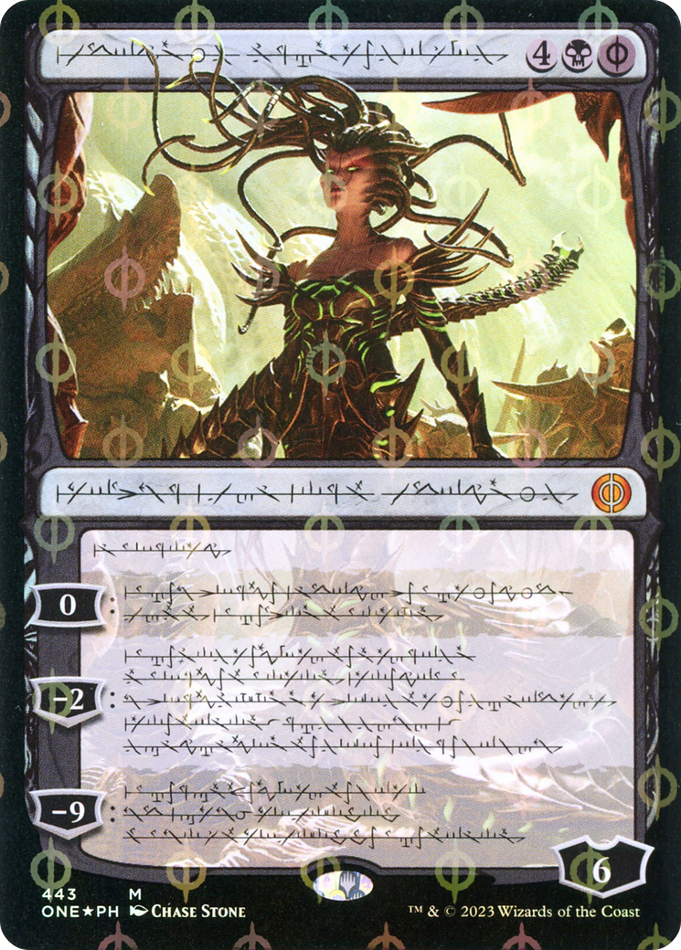 FOIL Vraska, Betrayal's Sting (Phyrexian) (Step-and-Compleat Foil) (ONE-443) - Phyrexia: All Will Be One - Magic The Gathering