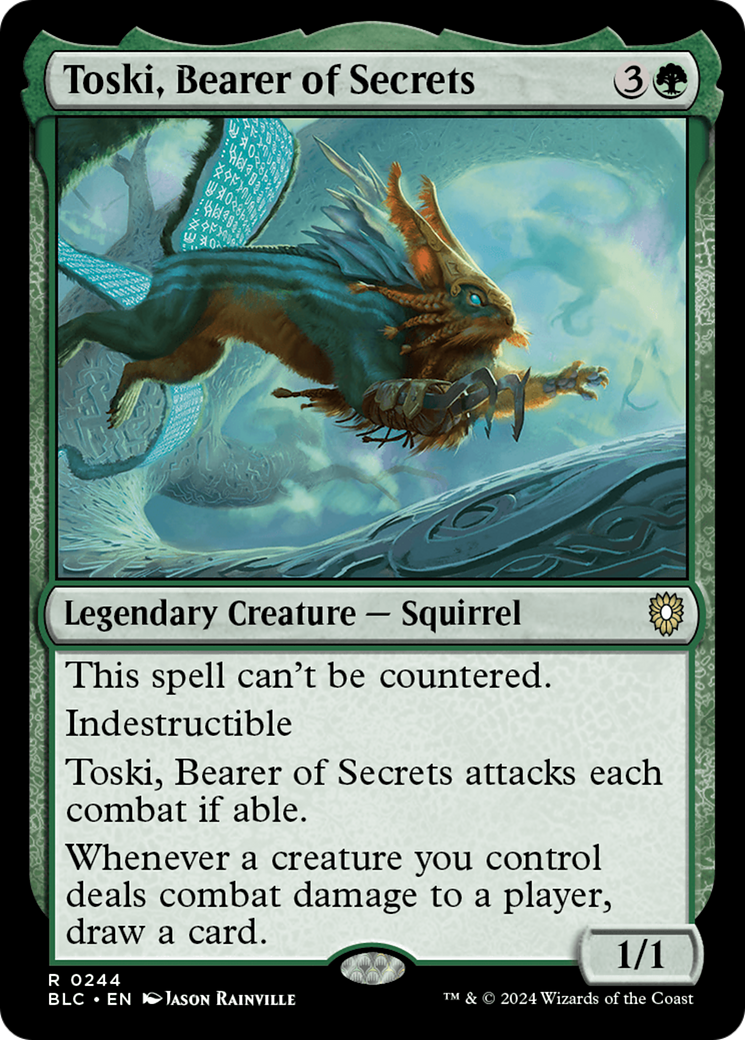Toski, Bearer of Secrets (BLC-244) - Bloomburrow Commander - Magic The Gathering