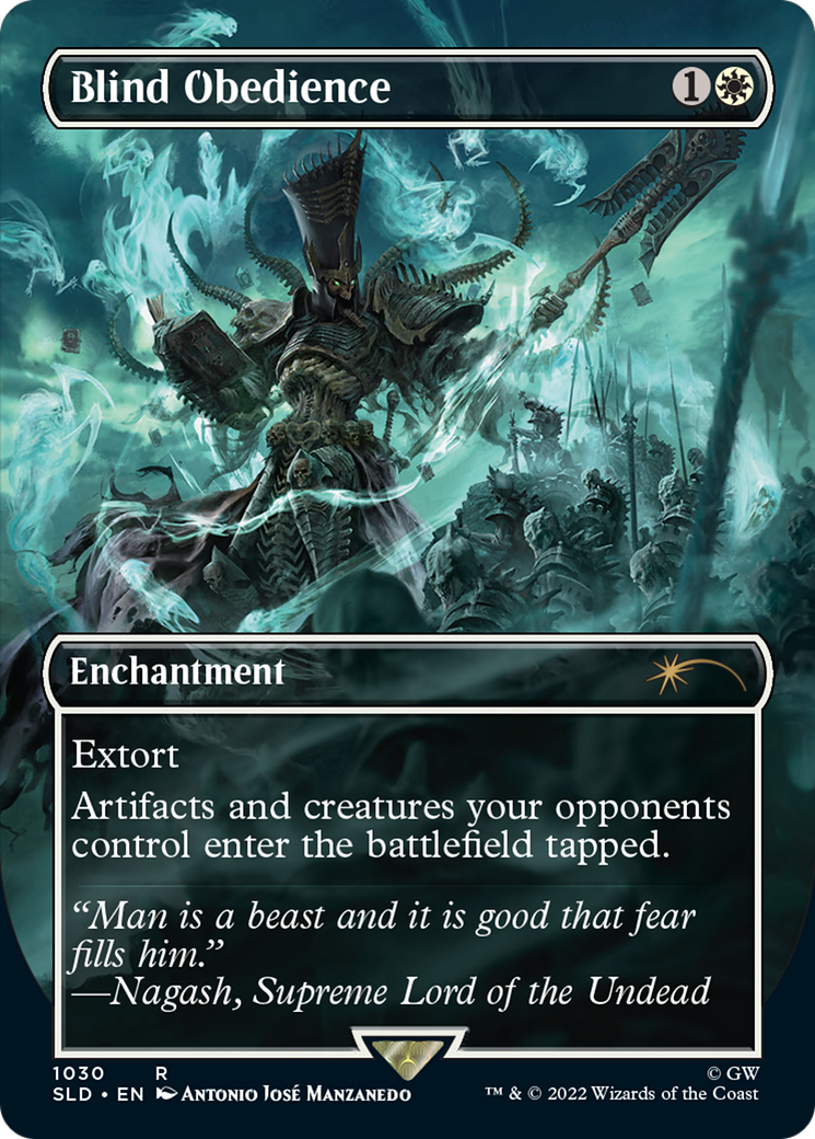 FOIL Blind Obedience (Borderless) (SLD-1030) - Secret Lair Drop - Magic The Gathering