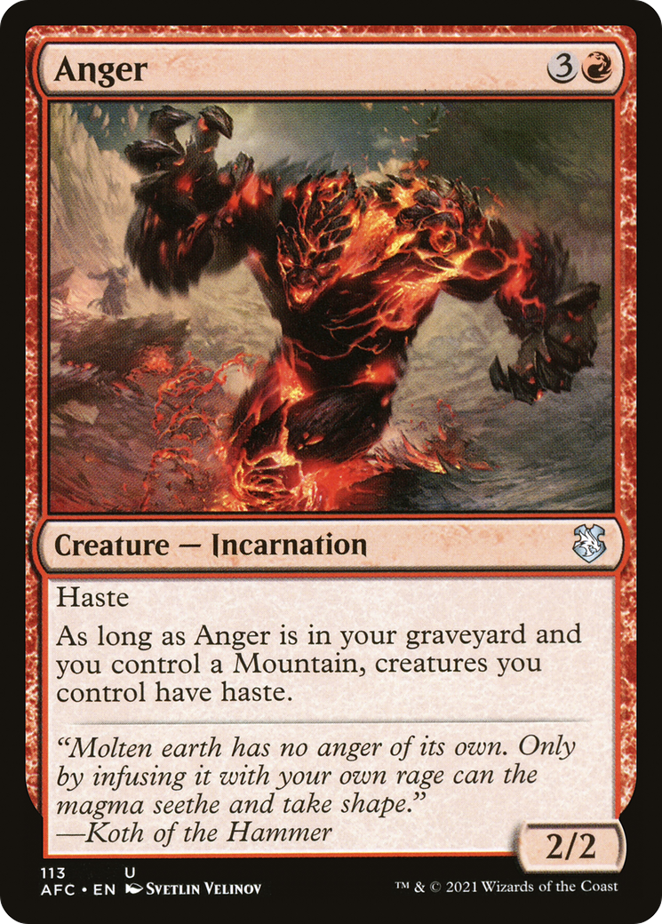 Anger (AFC-113) - Forgotten Realms Commander - Magic The Gathering