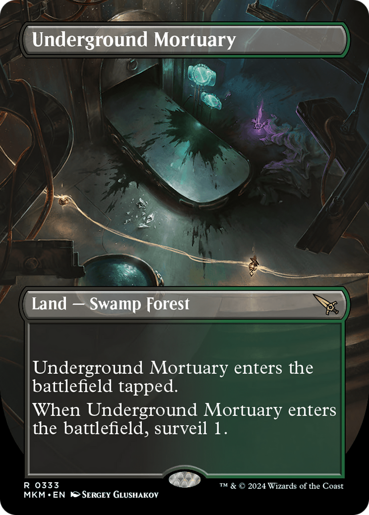 FOIL Underground Mortuary (Borderless) (MKM-333) - Murders at Karlov Manor - Magic The Gathering