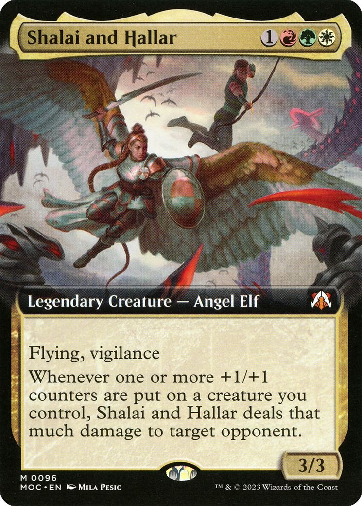 Shalai and Hallar (Extended Art) (MOC-096) - March of the Machine Commander - Magic The Gathering