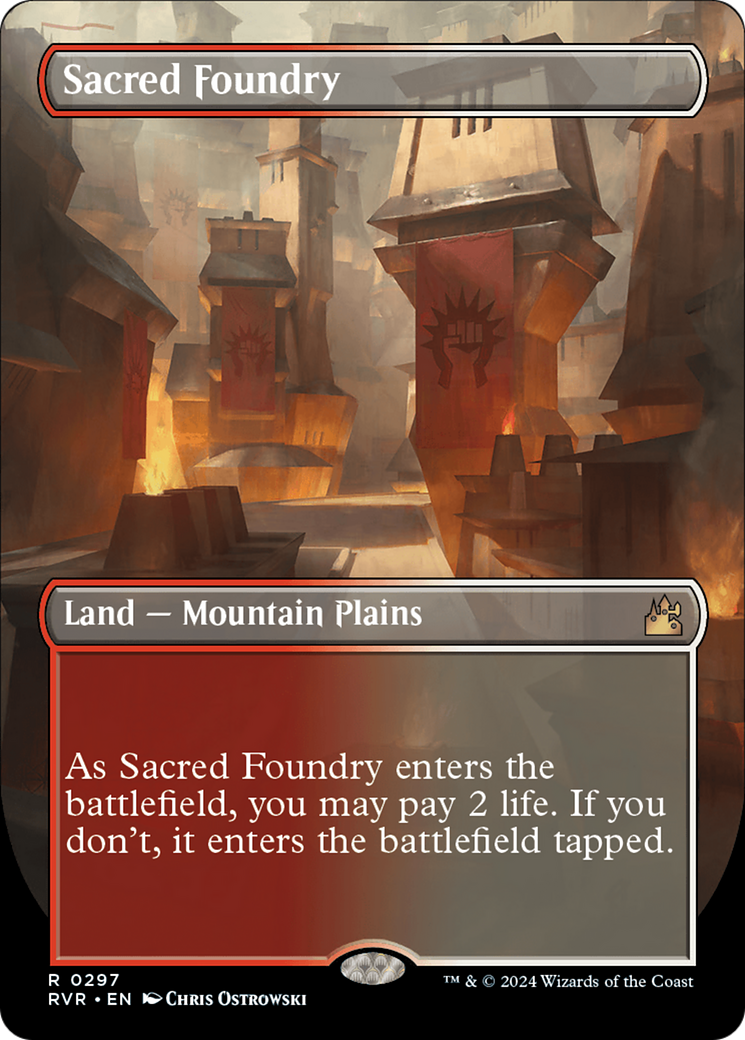Sacred Foundry (Borderless) (RVR-297) - Ravnica Remastered - Magic The Gathering