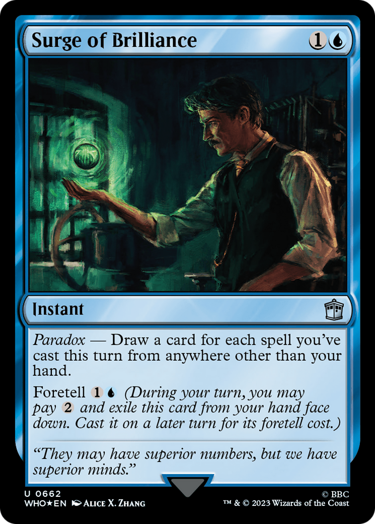FOIL Surge of Brilliance (Surge Foil) (WHO-662) - Doctor Who - Magic The Gathering
