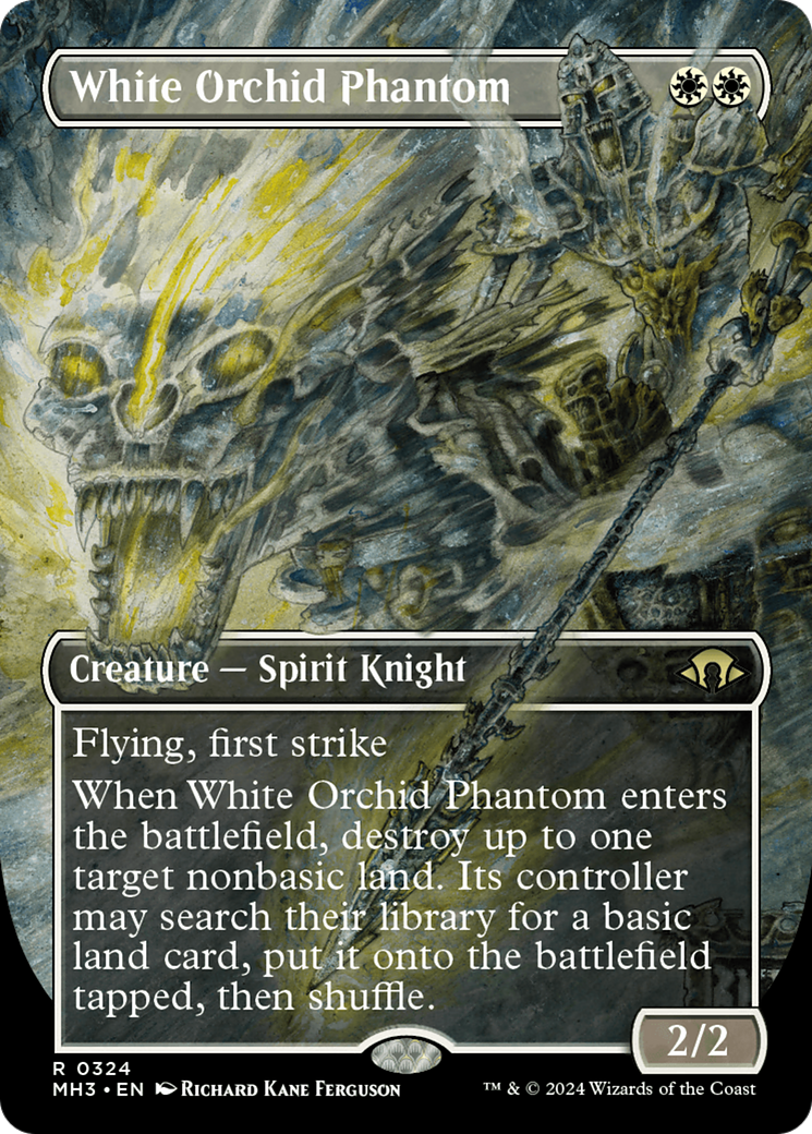 FOIL White Orchid Phantom (Borderless) (MH3-324) - Modern Horizons 3 - Magic The Gathering