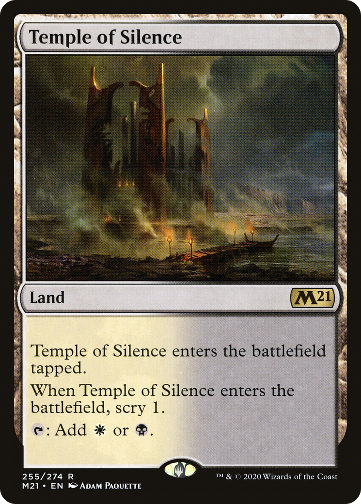 FOIL Temple of Silence (M21-255) - Core Set 2021 - Magic The Gathering
