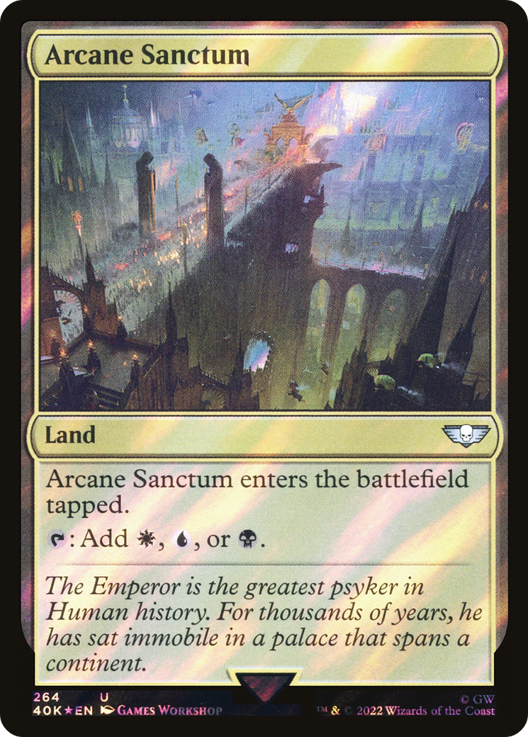 FOIL Arcane Sanctum (Surge Foil) (40K-264) - Warhammer 40,000 Commander - Magic The Gathering