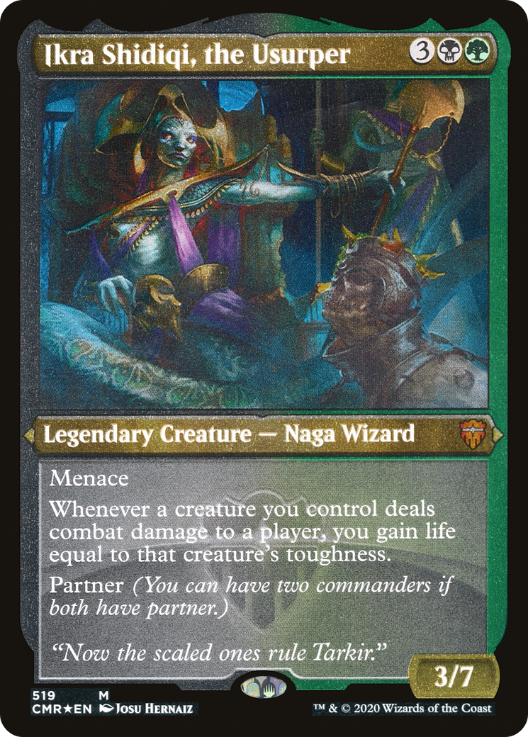 ETCHED FOIL Ikra Shidiqi, the Usurper (Foil Etched) (CMR-519) - Commander Legends - Magic The Gathering