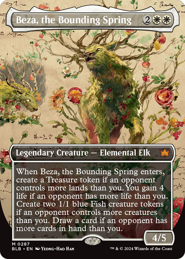 FOIL Beza, the Bounding Spring (Borderless) (BLB-287) - Bloomburrow - Magic The Gathering