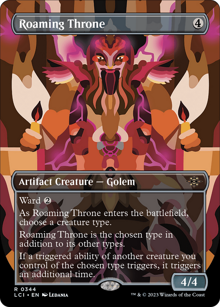 FOIL Roaming Throne (Borderless) (LCI-344) - The Lost Caverns of Ixalan - Magic The Gathering