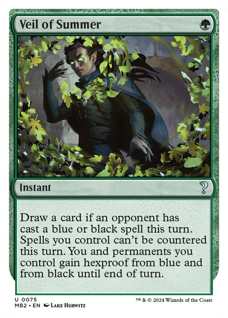 Veil of Summer (MB2-075) - Mystery Booster 2 - Magic The Gathering