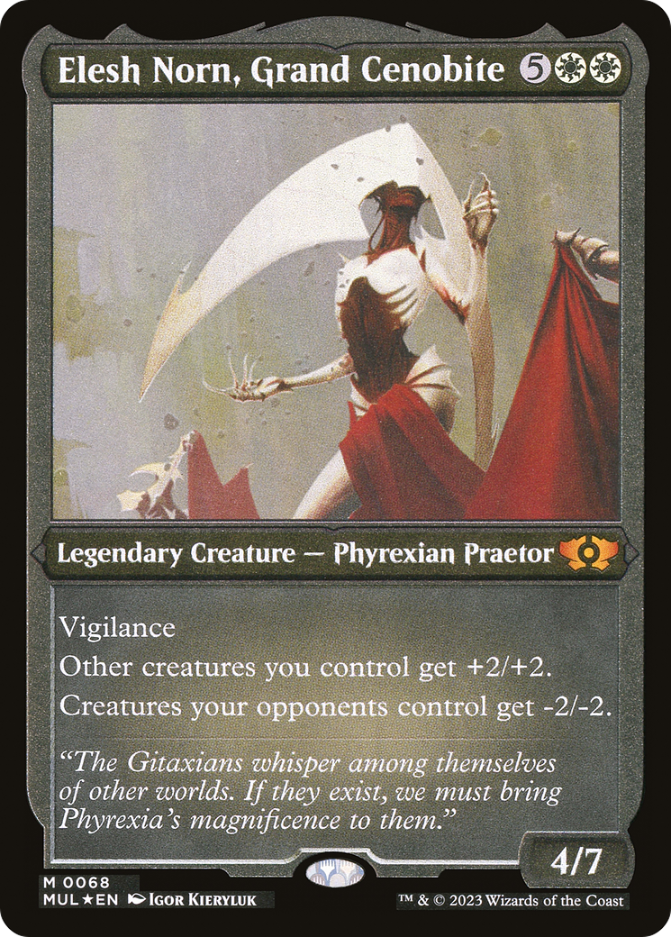 ETCHED FOIL Elesh Norn, Grand Cenobite (Foil Etched) (MUL-068) - Multiverse Legends - Magic The Gathering