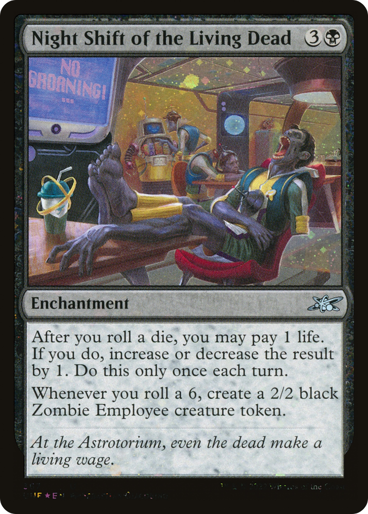 FOIL Night Shift of the Living Dead (Galaxy Foil) (UNF-367) - Unfinity - Magic The Gathering