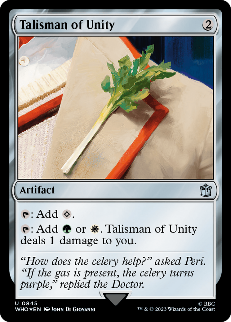 FOIL Talisman of Unity (Surge Foil) (WHO-845) - Doctor Who - Magic The Gathering