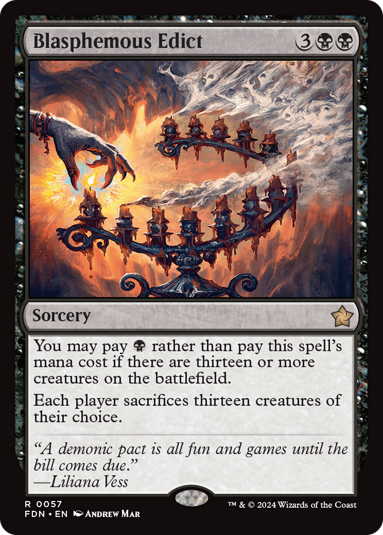 FOIL Blasphemous Edict (FDN-057) - Foundations - Magic The Gathering