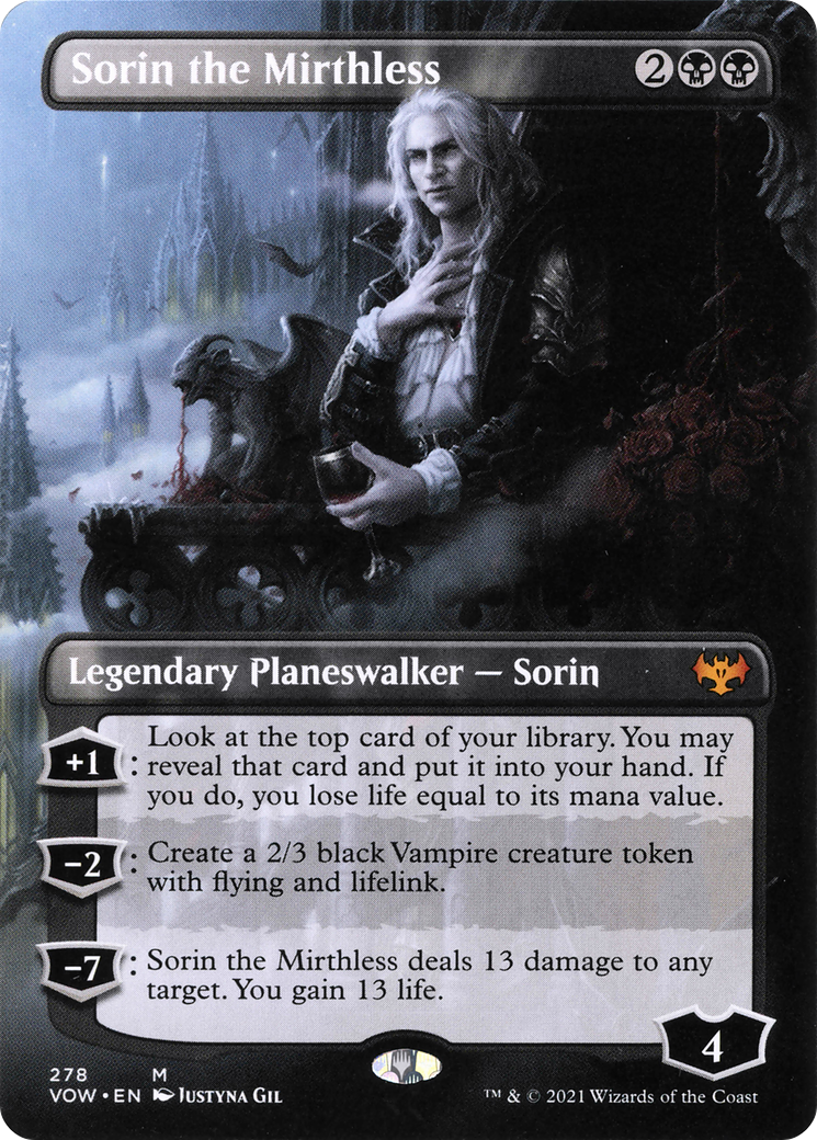 Sorin the Mirthless (Borderless) (VOW-278) - Innistrad: Crimson Vow - Magic The Gathering