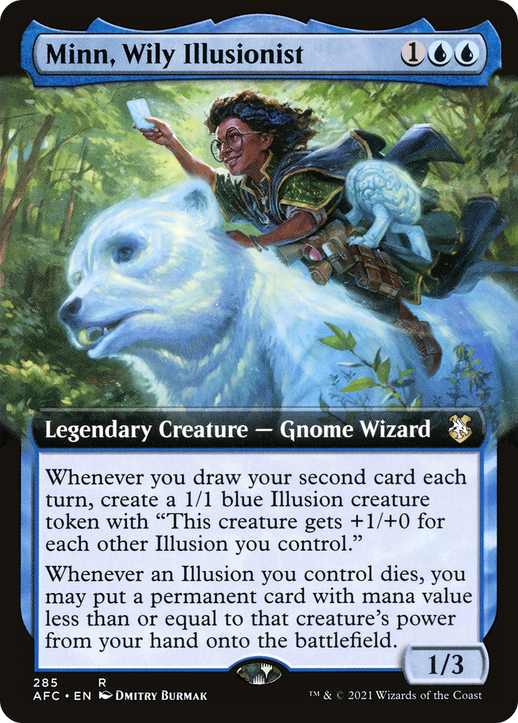 Minn, Wily Illusionist (Extended Art) (AFC-285) - Forgotten Realms Commander - Magic The Gathering