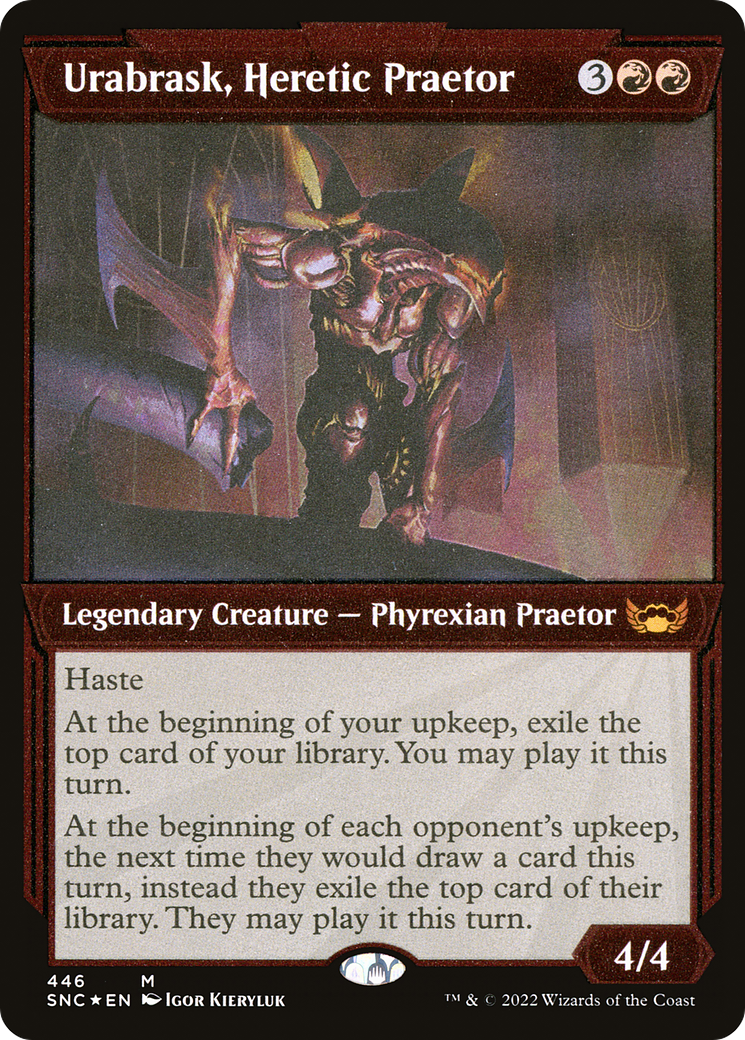 ETCHED FOIL Urabrask, Heretic Praetor (Showcase) (Foil Etched) (SNC-446) - Streets of New Capenna - Magic The Gathering