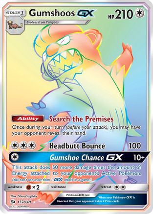 Gumshoos-GX 157/149 - Sun & Moon Pokemon Holofoil