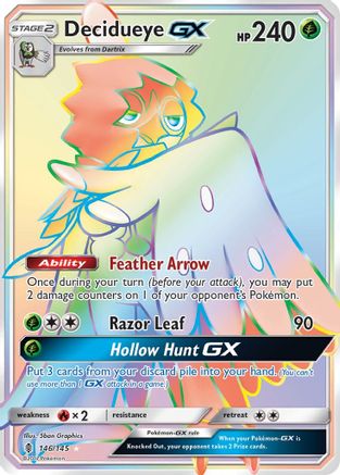 Decidueye-GX 146/145 - Guardians Rising Pokemon Holofoil