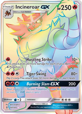 Incineroar-GX 147/145 - Guardians Rising Pokemon Holofoil