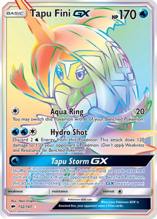 Tapu Fini-GX 152/147 - Burning Shadows Pokemon Holofoil