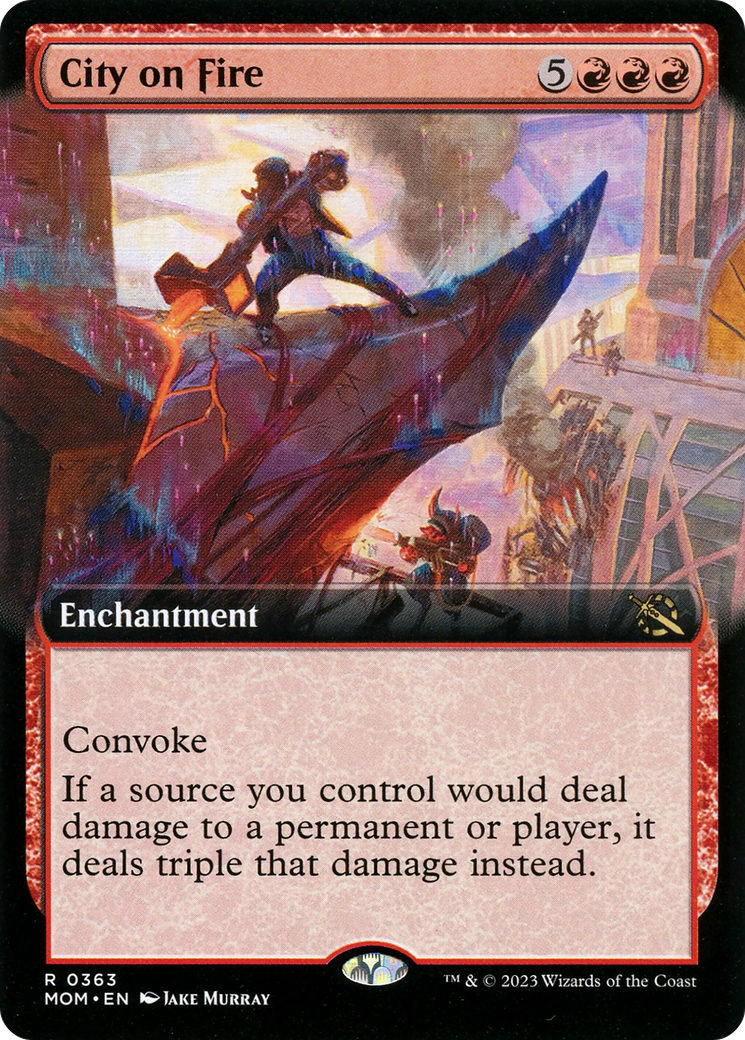 City on Fire (Extended Art) (MOM-363) - March of the Machine - Magic The Gathering