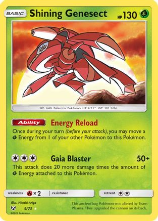 Shining Genesect 9/73 - Shining Legends Pokemon Holofoil