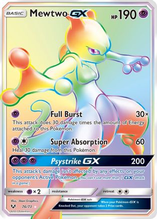 Mewtwo-GX 76/73 - Shining Legends Pokemon Holofoil