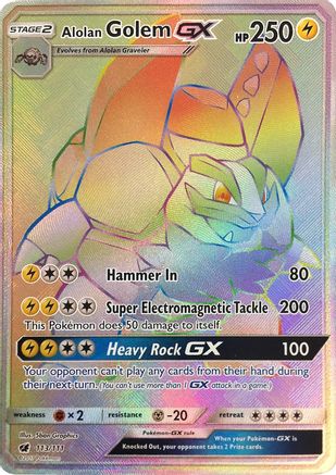 Alolan Golem-GX 113/111 - Crimson Invasion Pokemon Holofoil