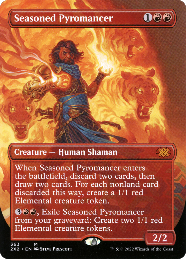 Seasoned Pyromancer (Borderless) (2X2-363) - Double Masters 2022 - Magic The Gathering