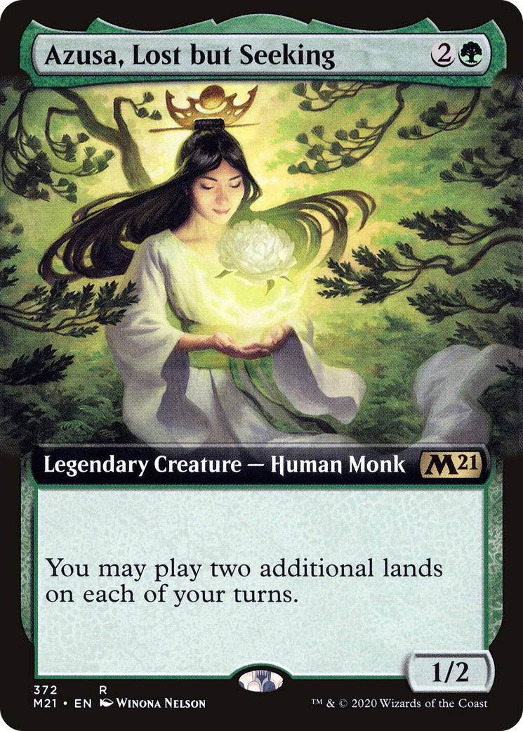 Azusa, Lost but Seeking (Extended Art) (M21-372) - Core Set 2021 - Magic The Gathering